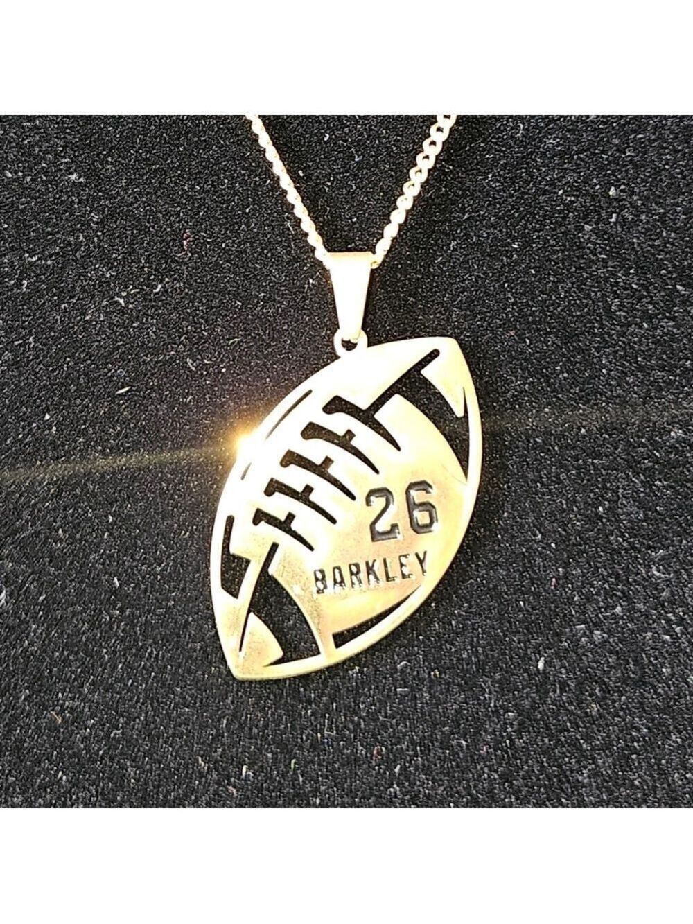 Philadelphia Eagles Saquon Barkley Fan Gold Necklace